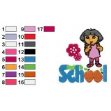 Dora Back to School Poster Embroidery Design